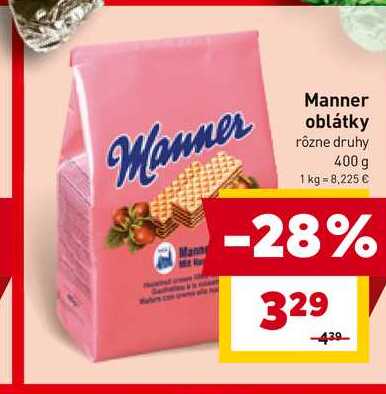 Manner oblátky rôzne druhy 400 g 