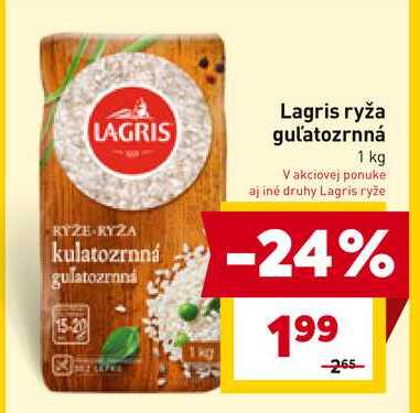 Lagris ryža gul'atozrnná 1 kg 