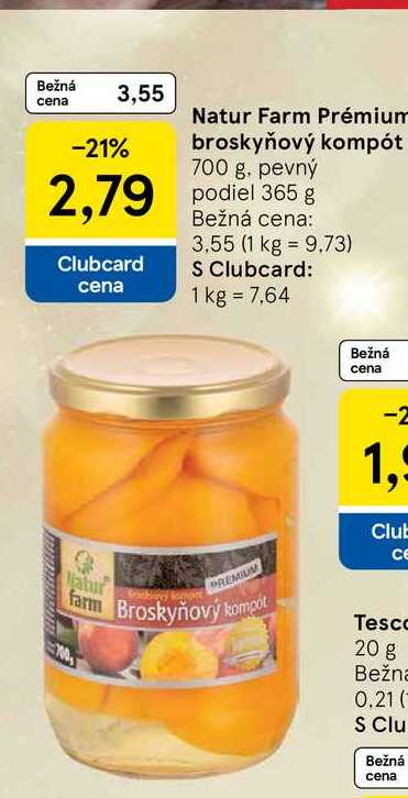 Natur Farm Prémium broskyňový kompót 700 g