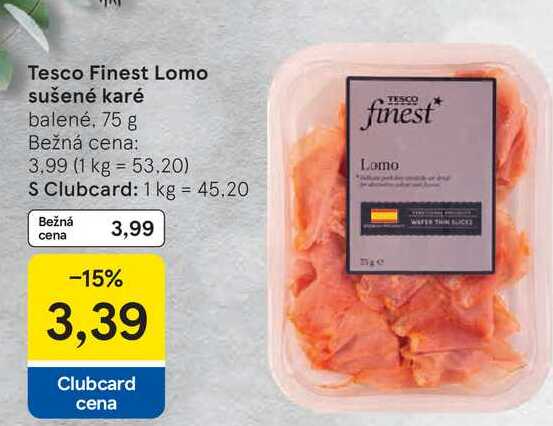 Tesco Finest Lomo sušené karé balené, 75 g