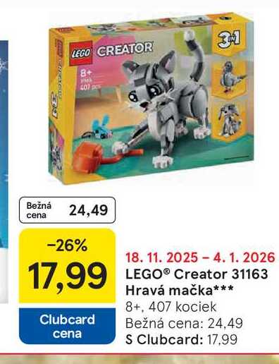 LEGO® Creator 31163 Hravá mačka 8+, 407 kociek 