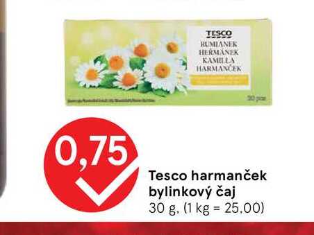 Tesco harmanček bylinkový čaj 30 g