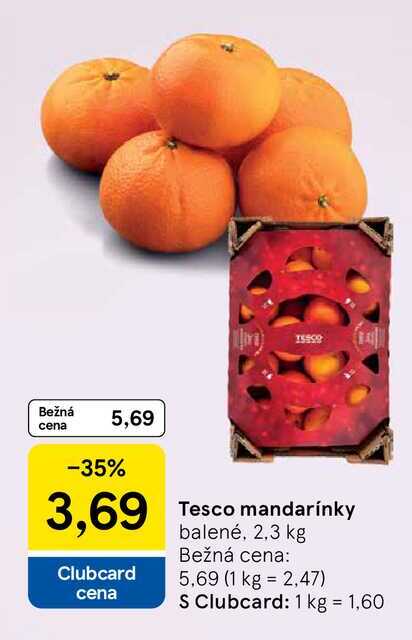 Tesco mandarínky balené, 2,3 kg