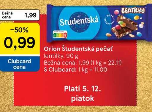 Orion Študentská pečať lentilky, 90 g