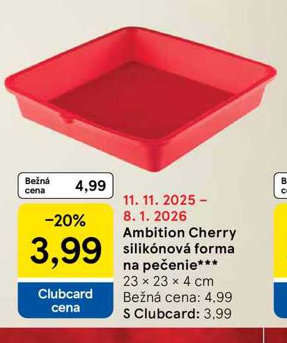 Ambition Cherry silikónová forma na pečenie 23 × 23 × 4 cm 