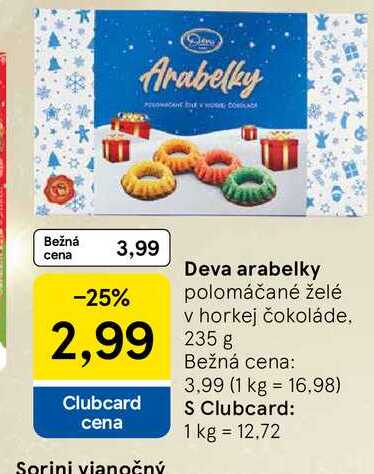 Deva arabelky polomáčané želé v horkej čokoláde 235g
