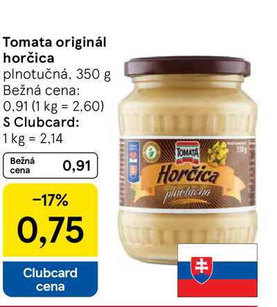 Tomata originál horčica plnotučná, 350 g