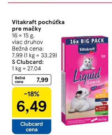 Vitakraft pochúťka pre mačky 16 x 15 g