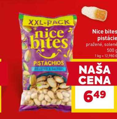 Nice bites pistácie pražené, solené 500 g 