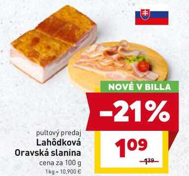 Oravská slanina cena za 100 g