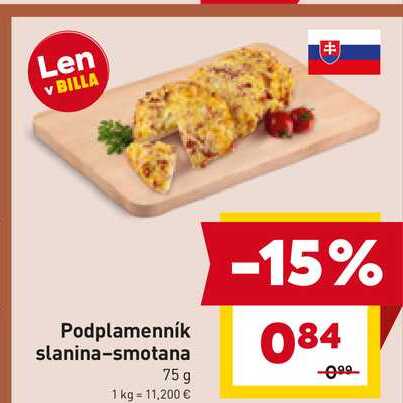 BILLA Podplamenník slanina-smotana 75 g