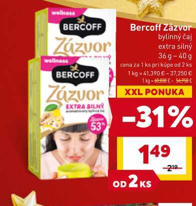 Bercoff Zázvor bylinný čaj extra silný 36g - 40 g