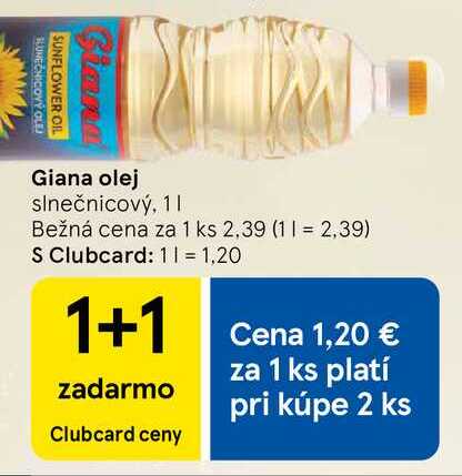 Giana olej slnečnicový, 1l