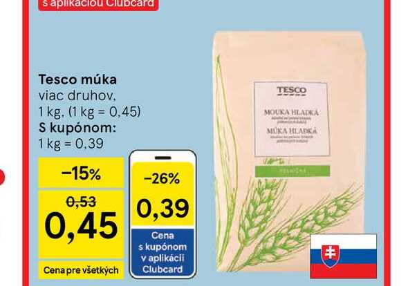 Tesco múka viac druhov, 1 kg