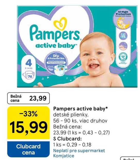 Pampers active baby 56-90 ks