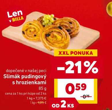Slimák pudingový s hrozienkami 85 g