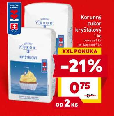 Korunný cukor kryštálový 1 kg
