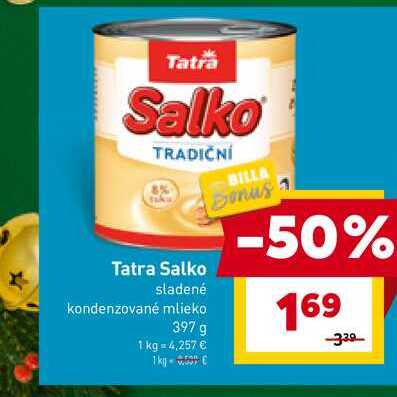 Tatra Salko sladené kondenzované mlieko 397 g