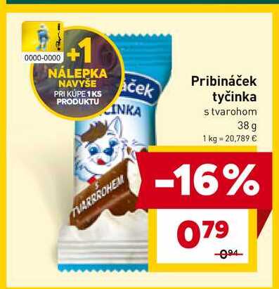 Pribináček tyčinka s tvarohom 38 g