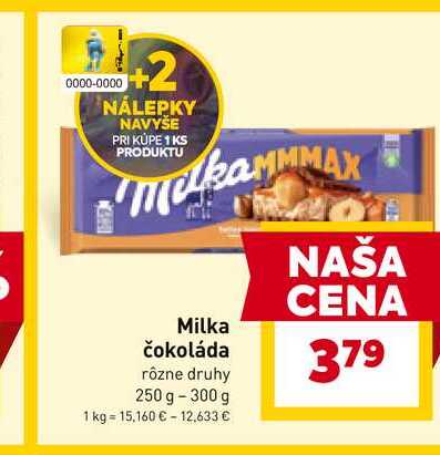 Milka čokoláda rôzne druhy 250 g -300 g