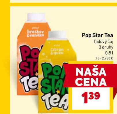 Pop Star Tea Ľadový čaj 3 druhy 0,5l