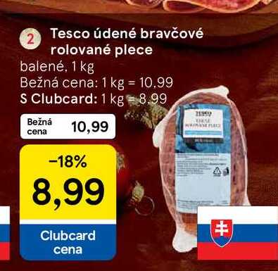 Tesco údené bravčové rolované plece balené, 1 kg