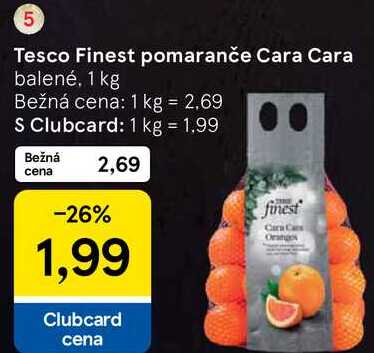 Tesco Finest pomaranče Cara Cara balené, 1 kg 