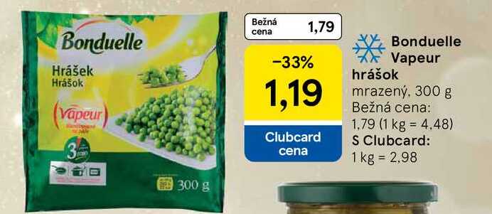 Bonduelle Vapeur hrášok mrazený 300 g