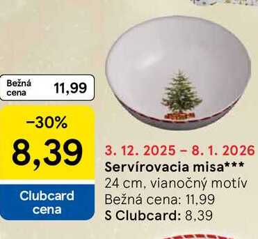 Servírovacia misa 24 cm, vianočný motív