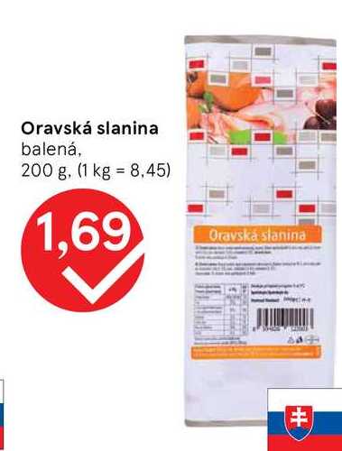 Oravská slanina balená, 200 g