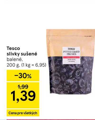 Tesco slivky sušené balené, 200 g