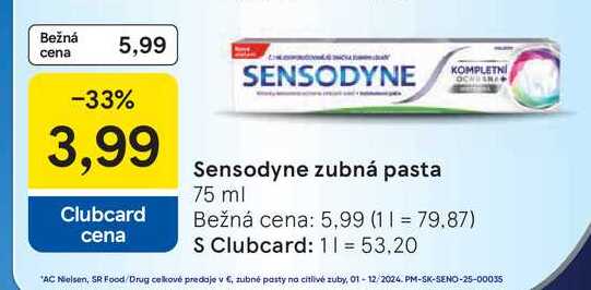 Sensodyne zubná pasta 75 ml