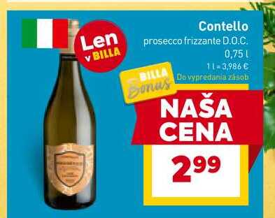 Contello prosecco frizzante D.O.C. 0,75 l