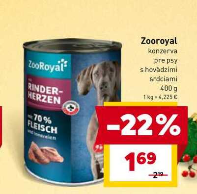 Zooroyal konzerva pre psy shovädzími srdciami 400 g 