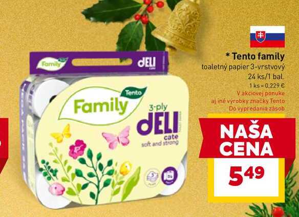 Tento family toaletný papier 3-vrstvový 24 ks/1 bal.