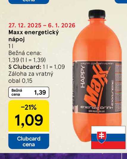Maxx energetický nápoj 1l