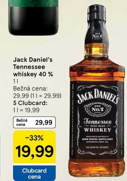 Jack Daniel's Tennessee whiskey 40% 1l