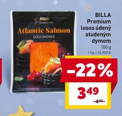 BILLA Premium losos údený studeným dymom 100 g