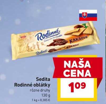 Sedita Rodinné oblátky rôzne druhy 130 g 