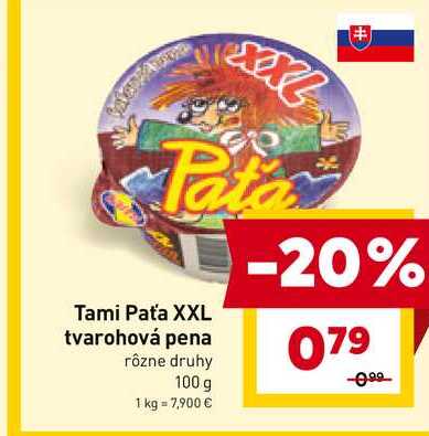 Tami Paťa XXL tvarohová pena rôzne druhy 100 g