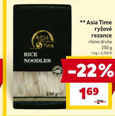 Asia Time ryžové rezance rôzne druhy 250 g
