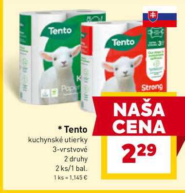 Tento kuchynské utierky 3-vrstvové 2 druhy 2 ks/1 bal.