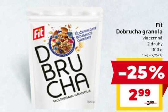Fit Dobrucha granola viaczrnná 2 druhy 300 g