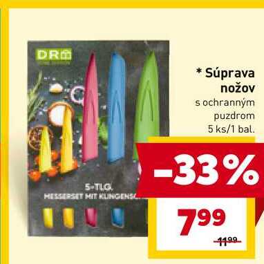 Súprava nožov s ochranným puzdrom 5 ks/1 bal.