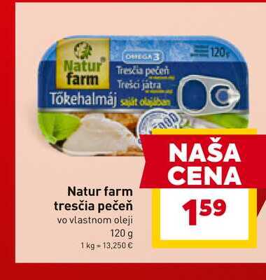 Natur farm tresčia pečeň vo vlastnom oleji 120 g 