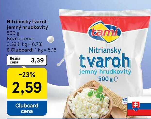 Nitriansky tvaroh jemný hrudkovitý 500 g