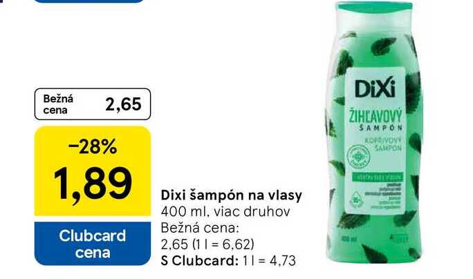 Dixi šampón na vlasy 400 ml, viac druhov