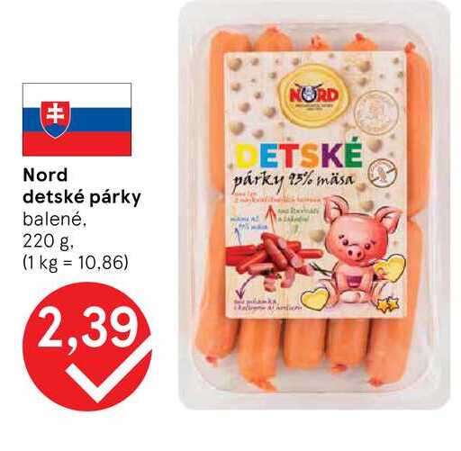 Nord detské párky balené 220 g