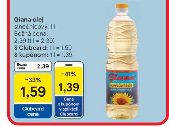 Giana olej slnečnicový, 1l