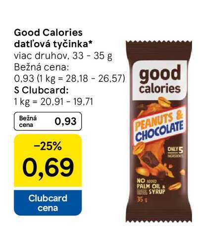 Good Calories datľ'ová tyčinka viac druhov, 33 - 35 g 